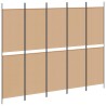 Paravent 5 panneaux Beige 250 x 200 cm Tissu 622457622457