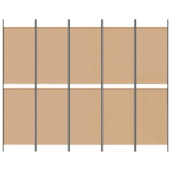 Paravent 5 panneaux Beige 250 x 200 cm Tissu 622457622457
