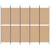 Paravent 5 panneaux Beige 250 x 200 cm Tissu 622457622457
