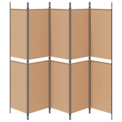 Paravent 5 panneaux Beige 250 x 200 cm Tissu 622457622457