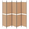 Paravent 5 panneaux Beige 250 x 200 cm Tissu 622457622457