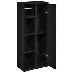 Meuble de salle de bain avec porte-rouleau noir 39x22x90 cm 622458622458