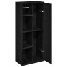 Meuble de salle de bain avec porte-rouleau noir 39x22x90 cm 622458622458