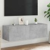 Meuble TV mural avec lumières LED gris béton 100x35x31 cm 622461622461