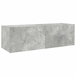 Meuble TV mural avec lumières LED gris béton 100x35x31 cm 622461622461