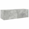 Meuble TV mural avec lumières LED gris béton 100x35x31 cm 622461622461