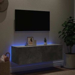 Meuble TV mural avec lumières LED gris béton 100x35x31 cm 622461622461