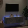 Meuble TV mural avec lumières LED gris béton 100x35x31 cm 622461622461