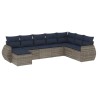 Ensemble de canapé de jardin 8 pcs avec coussins gris résine tressée 622462622462