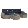 Ensemble de canapé de jardin 6 pcs avec coussins gris résine tressée 622464622464