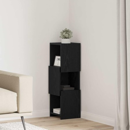 Meuble d'angle Chêne noir 25,5x25x80cm Bois d'ingénierie 622465622465
