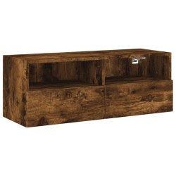 Meuble TV mural chêne fumé 80x30x30 cm bois d'ingénierie 622467622467