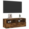 Meuble TV mural chêne fumé 80x30x30 cm bois d'ingénierie 622467622467