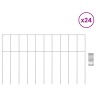 Panneau de clôture de jardin 24 pcs Acier galvanisé Argenté 622468622468