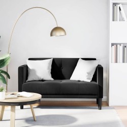 Canapé deux places noir 111 cm velours 622470622470
