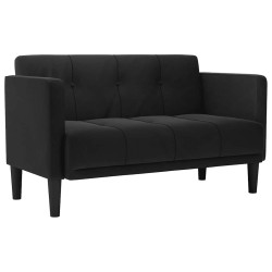 Canapé deux places noir 111 cm velours 622470622470