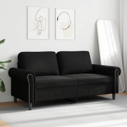Canapé à 2 places Noir 140 cm Velours 622471622471