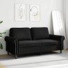 Canapé à 2 places Noir 140 cm Velours 622471622471