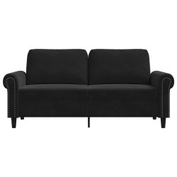 Canapé à 2 places Noir 140 cm Velours 622471622471