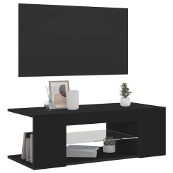 Meuble TV avec lumières LED Noir 90x39x30 cm 622473622473