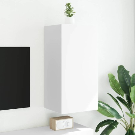 Meuble TV mural avec lumières LED blanc 40,5x35x80 cm 622474622474