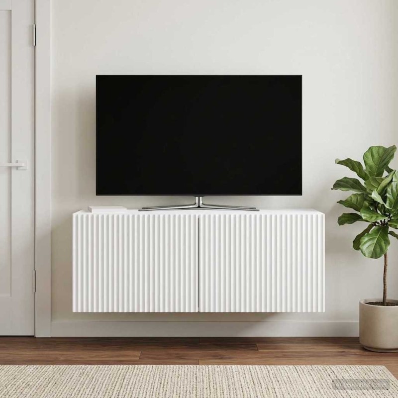 Meuble TV mural Blanc 78,5 x 31 x 30 cm Bois d'ingénierie 622482622482