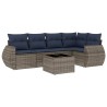 Ensemble de canapé de jardin 6 pcs avec coussins gris résine tressée 622483622483