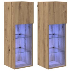 Meubles TV muraux 2 pcs Chêne artisanal Bois d'ingénierie 622484622484