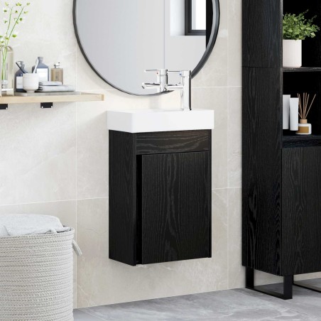 Meuble de salle de bain avec robinet Chêne noir 622487622487