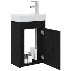 Meuble de salle de bain avec robinet Chêne noir 622487622487