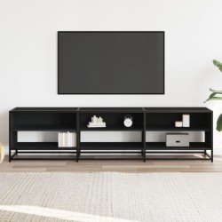 Meuble TV noir 180x40x46 cm bois d'ingénierie 622490622490