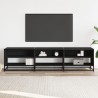 Meuble TV noir 180x40x46 cm bois d'ingénierie 622490622490