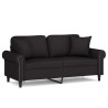 Canapé 2 places avec oreillers décoratifs noir 140 cm velours 622491622491