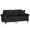 Canapé 2 places avec oreillers décoratifs noir 140 cm velours 622491622491