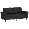 Canapé 2 places avec oreillers décoratifs noir 140 cm velours 622491622491