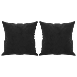 Canapé 2 places avec oreillers décoratifs noir 140 cm velours 622491622491