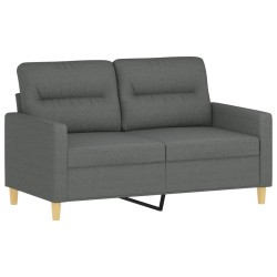 Canapé 2 places avec oreillers gris foncé 120 cm tissu 622492622492