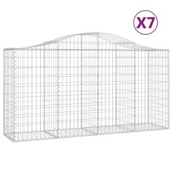 Paniers à gabions arqués 7 pcs 200x50x100/120 cm fer galvanisé 622504622504