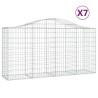 Paniers à gabions arqués 7 pcs 200x50x100/120 cm fer galvanisé 622504622504
