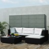 Salon de jardin 5 pcs avec coussins résine tressée noir 622510622510