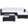Salon de jardin 5 pcs avec coussins résine tressée noir 622510622510