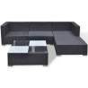Salon de jardin 5 pcs avec coussins résine tressée noir 622510622510