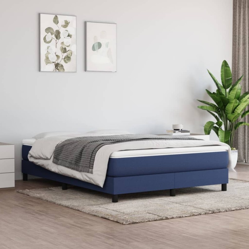 Matelas de lit à ressorts ensachés fermeté moyenne Bleu 140x190x20 cm Tissu 622517622517