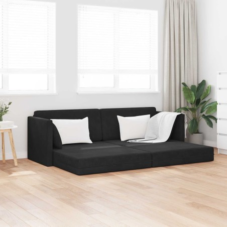 Canapé-lit au sol Noir 213 x 70 x 77 cm Velours 622520622520