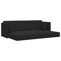 Canapé-lit au sol Noir 213 x 70 x 77 cm Velours 622520622520