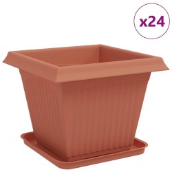 Pots de plantes 24 pcs Rouge brique 38 x 38 x 30 cm Plastique 622524622524