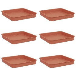 Plateau carré à fleurs 6 pcs Rouge brique 15 x 15 x 2 cm 622528622528