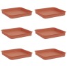 Plateau carré à fleurs 6 pcs Rouge brique 15 x 15 x 2 cm 622528622528