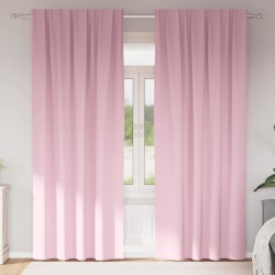 Rideaux occultants avec anneaux 2 pcs Rose bébé 260 x 140 cm 622551622551