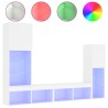 Unités murales TV avec LED 4 pcs blanc bois d'ingénierie 622552622552